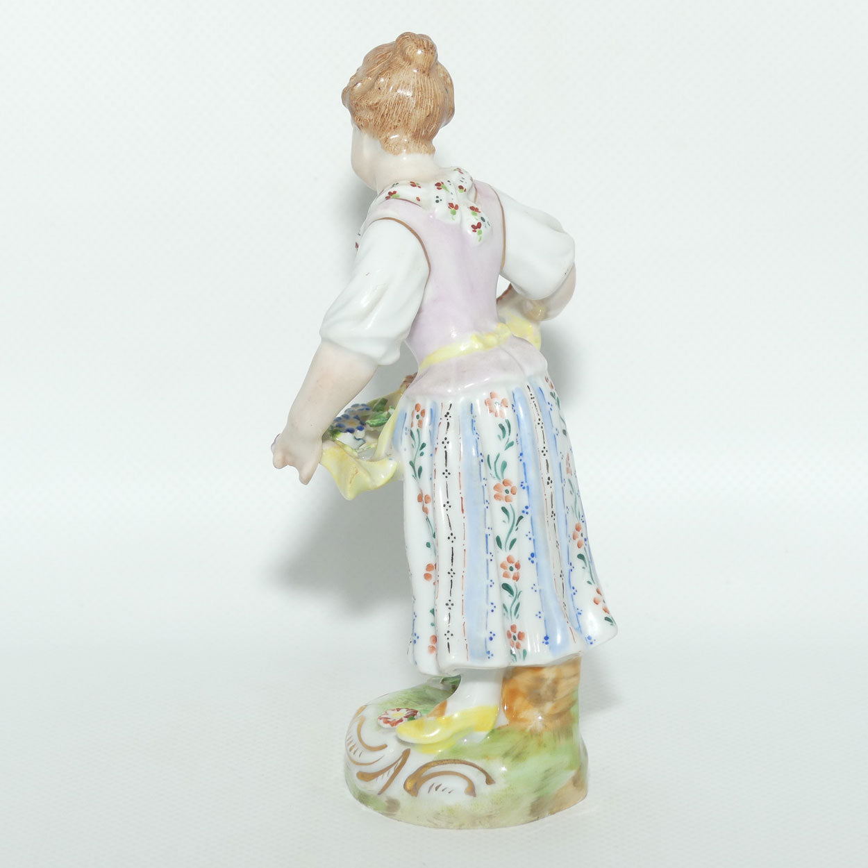 Dresden figure | 18th Century Girl Gathering Flowers