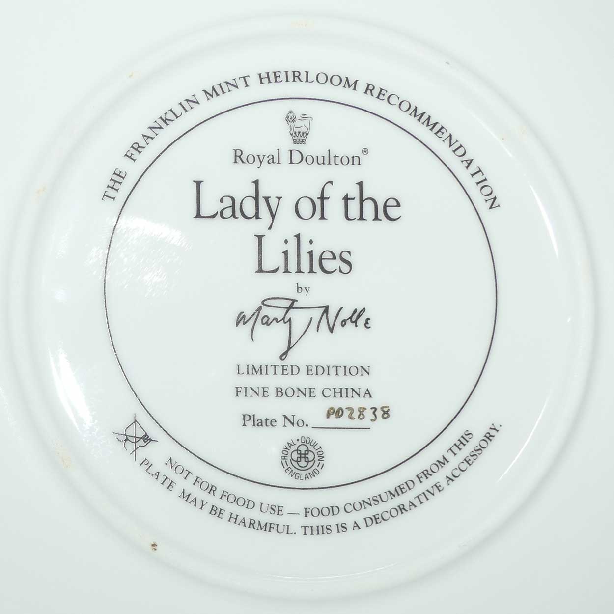 Royal Doulton Flower Maiden plate by Marty Noble | Lady of the Lilies | boxed