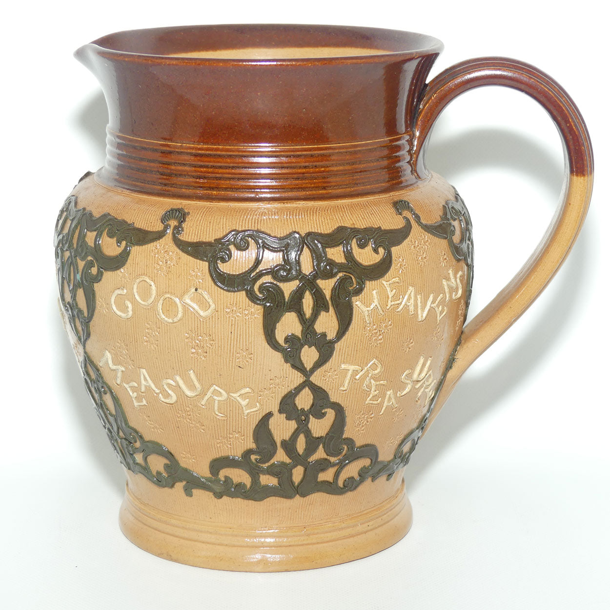 Doulton Lambeth Stoneware Two Motto jug #1743