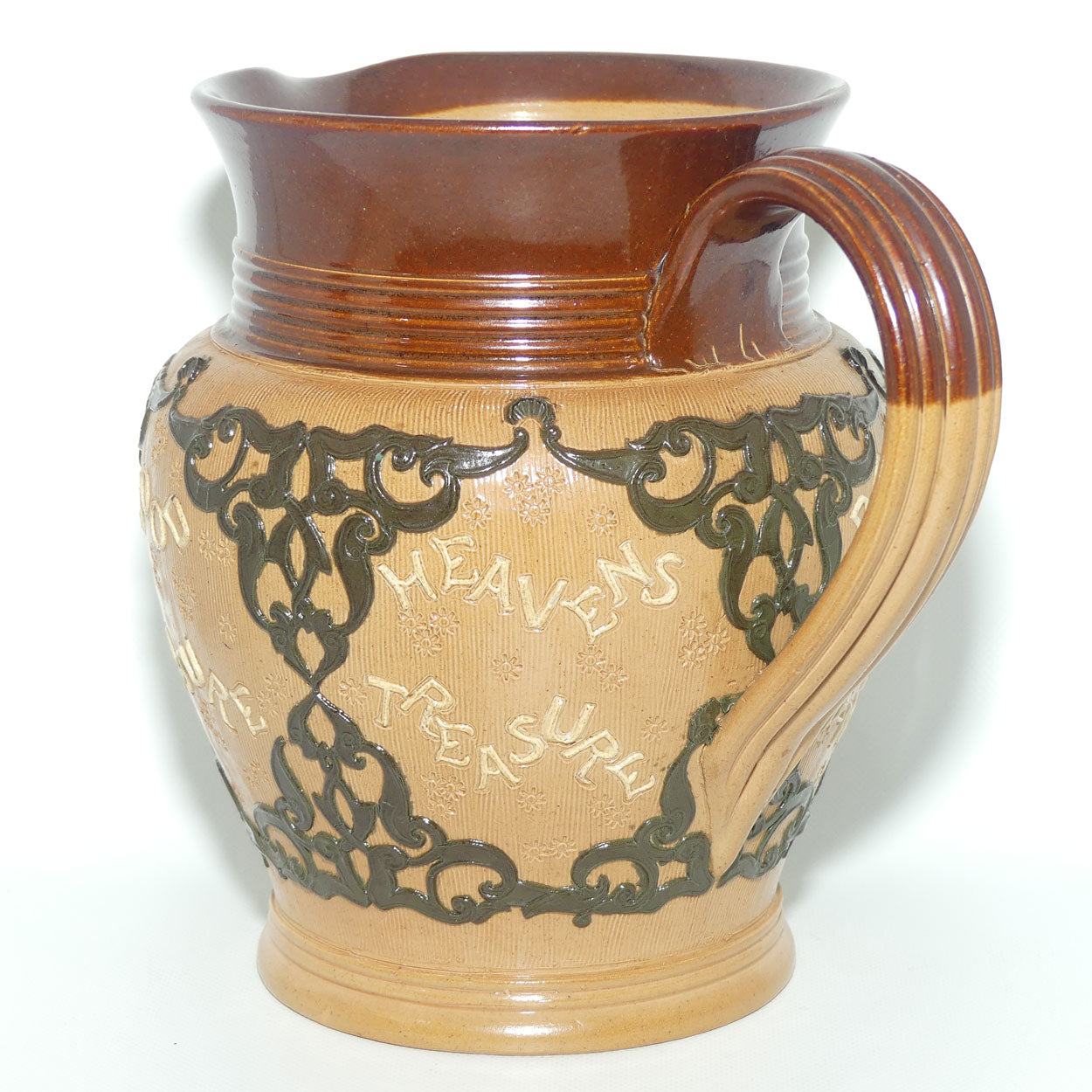 Doulton Lambeth Stoneware Two Motto jug #1743