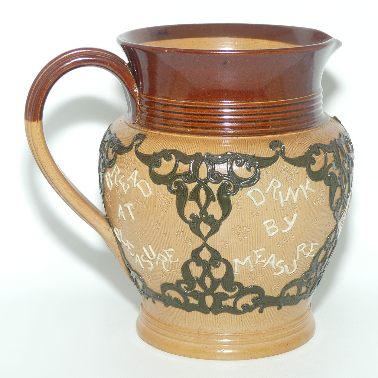 Doulton Lambeth Stoneware Two Motto jug #1743