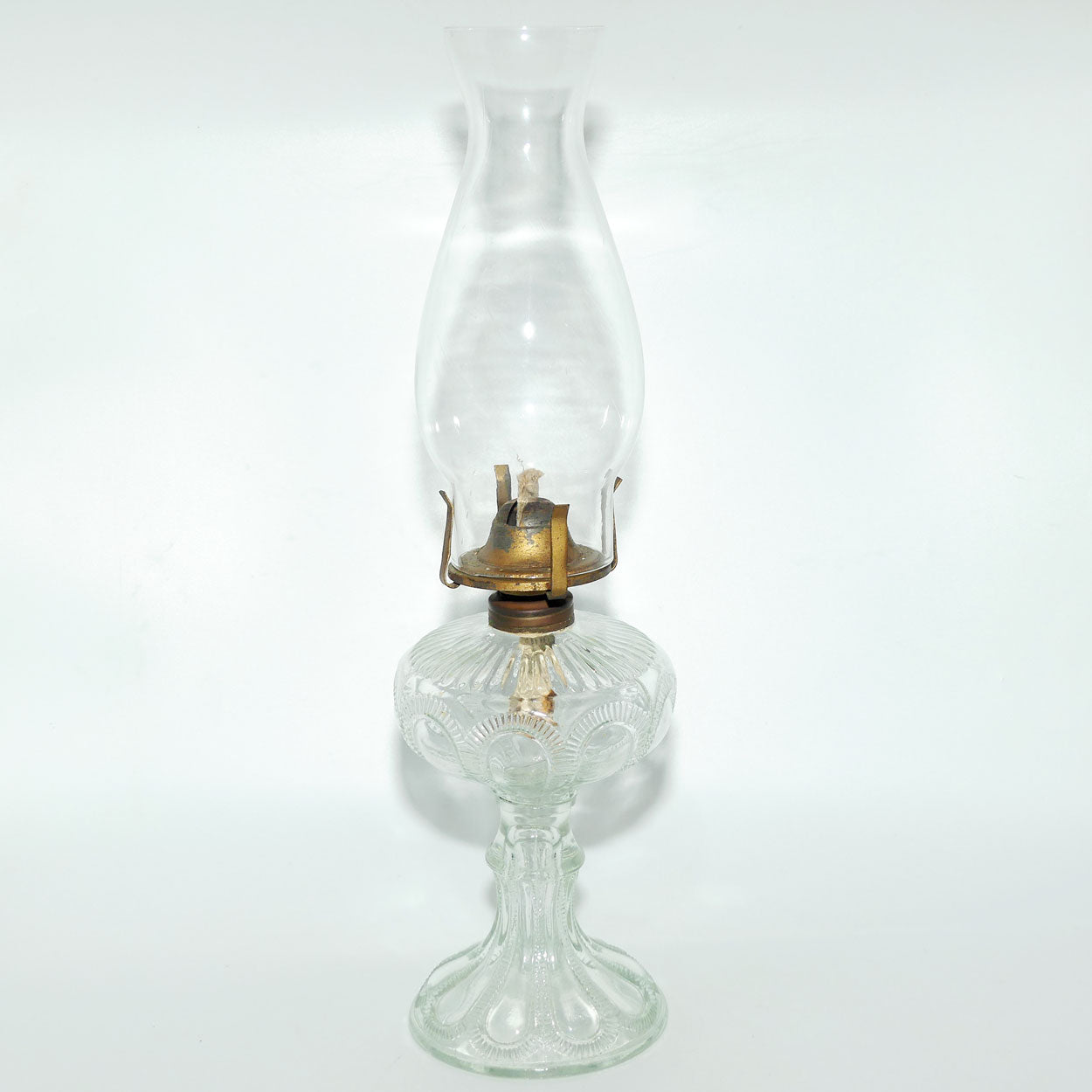 Clear Glass font Oil Lamp and Chimney | Fancy shape
