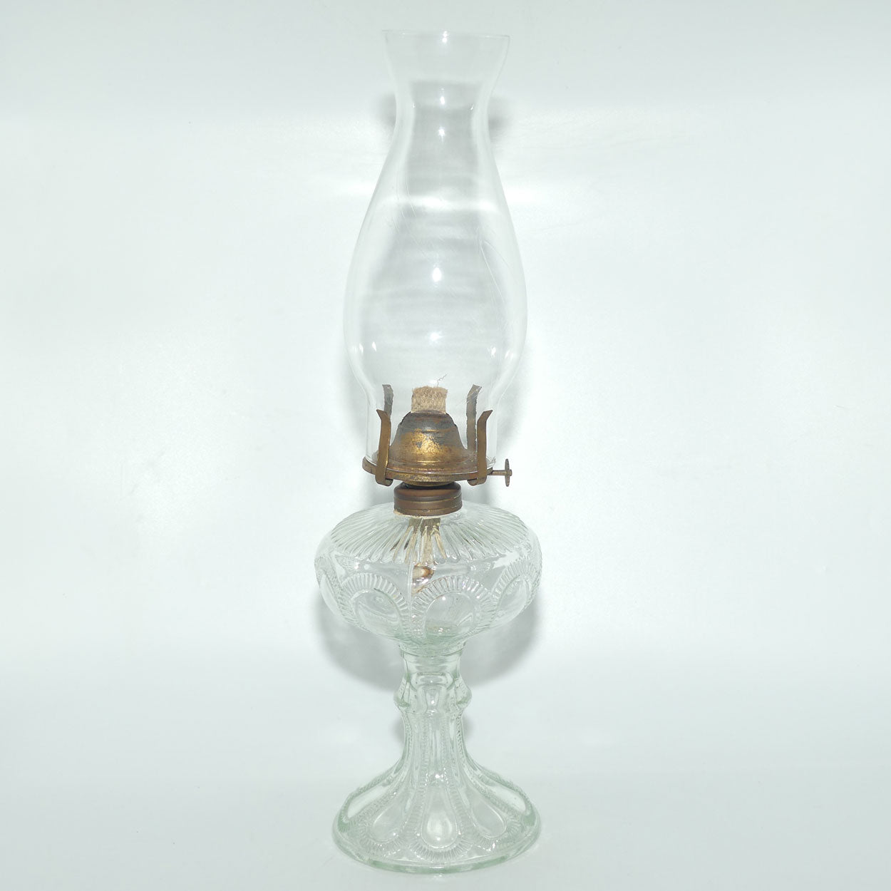 Clear Glass font Oil Lamp and Chimney | Fancy shape