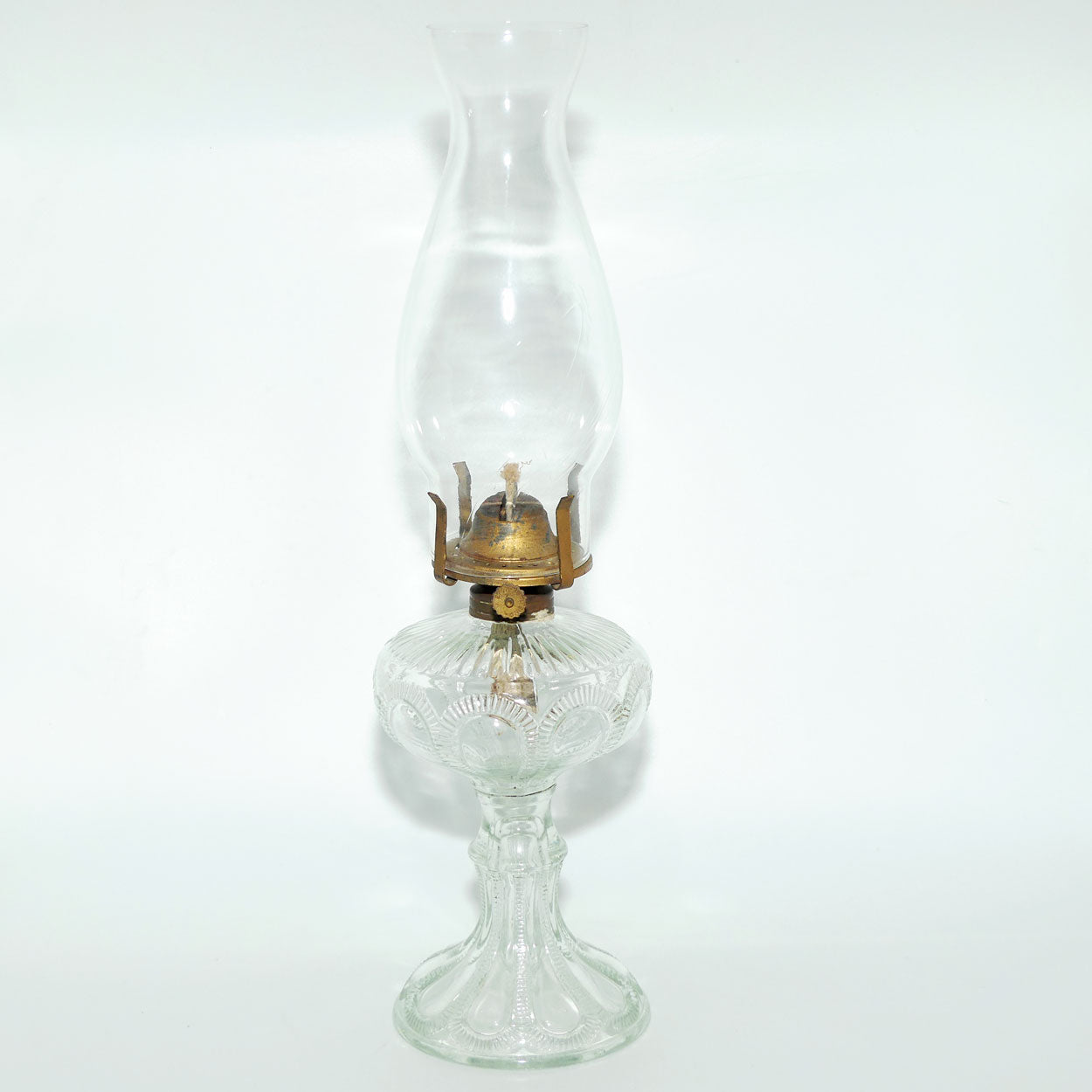 Clear Glass font Oil Lamp and Chimney | Fancy shape