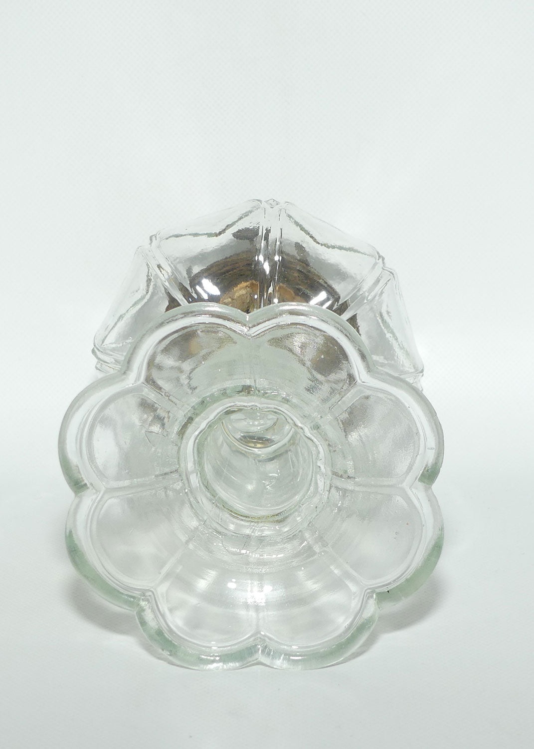 Clear Glass font Oil Lamp and Chimney | 8 sided fluted base