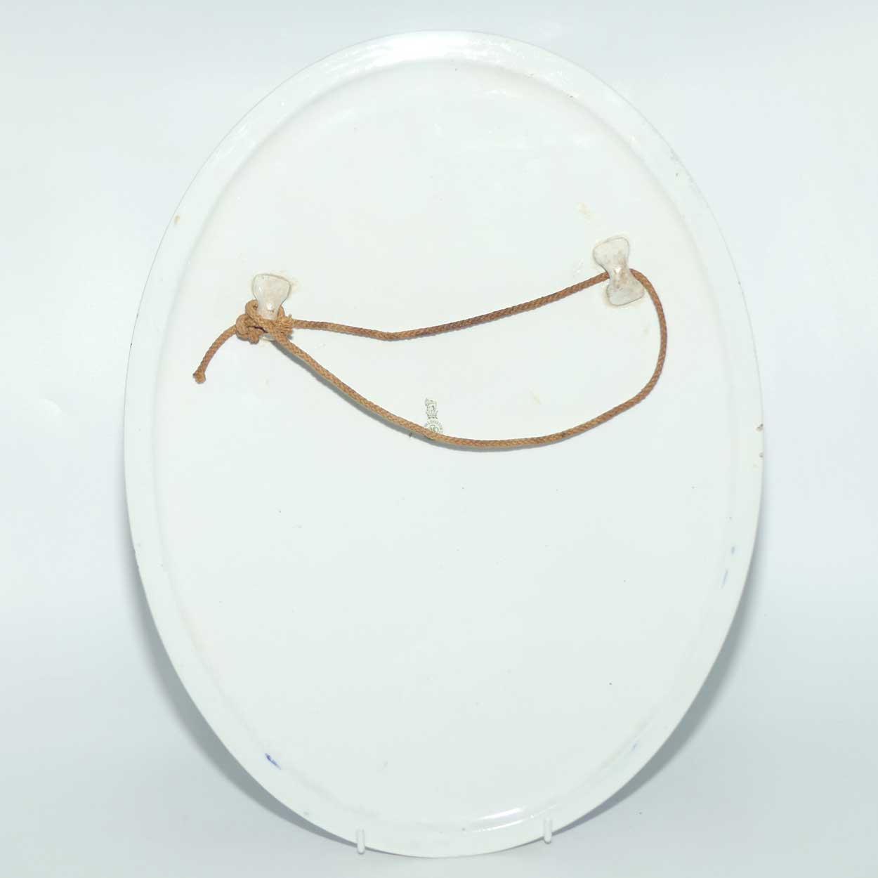 Royal Doulton Blue Childrens large oval wall plaque (Woman playing guitar)