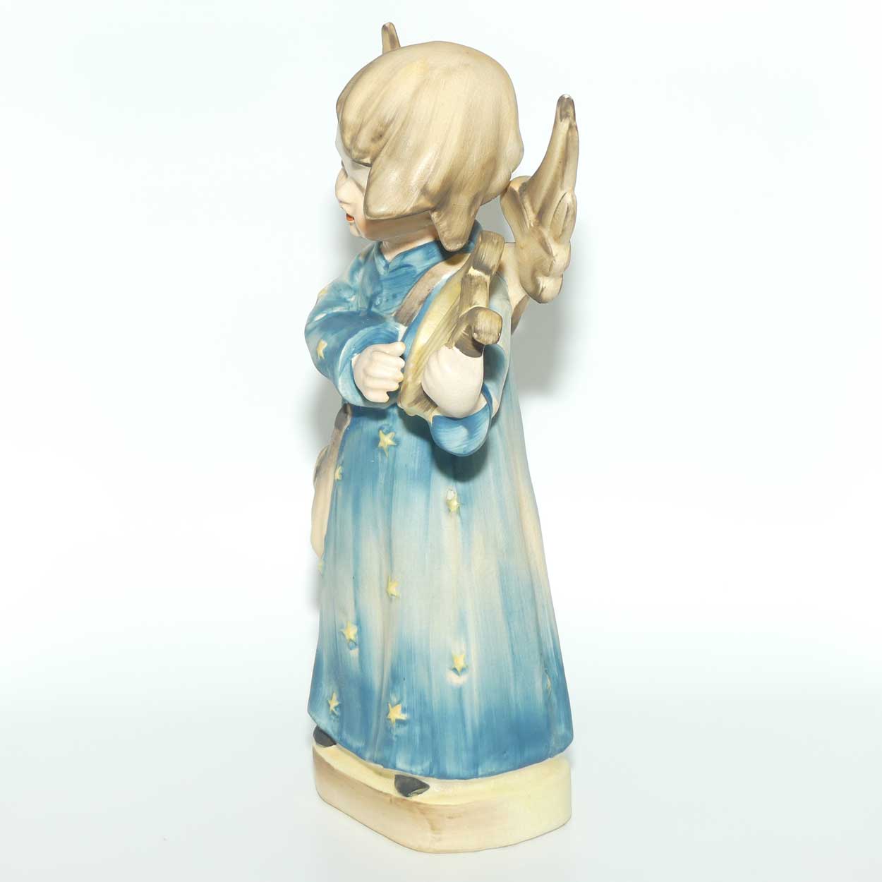 Large 1950 era Occupied Japan figure | Angel with Harp | Hummel copy | 27cm tall