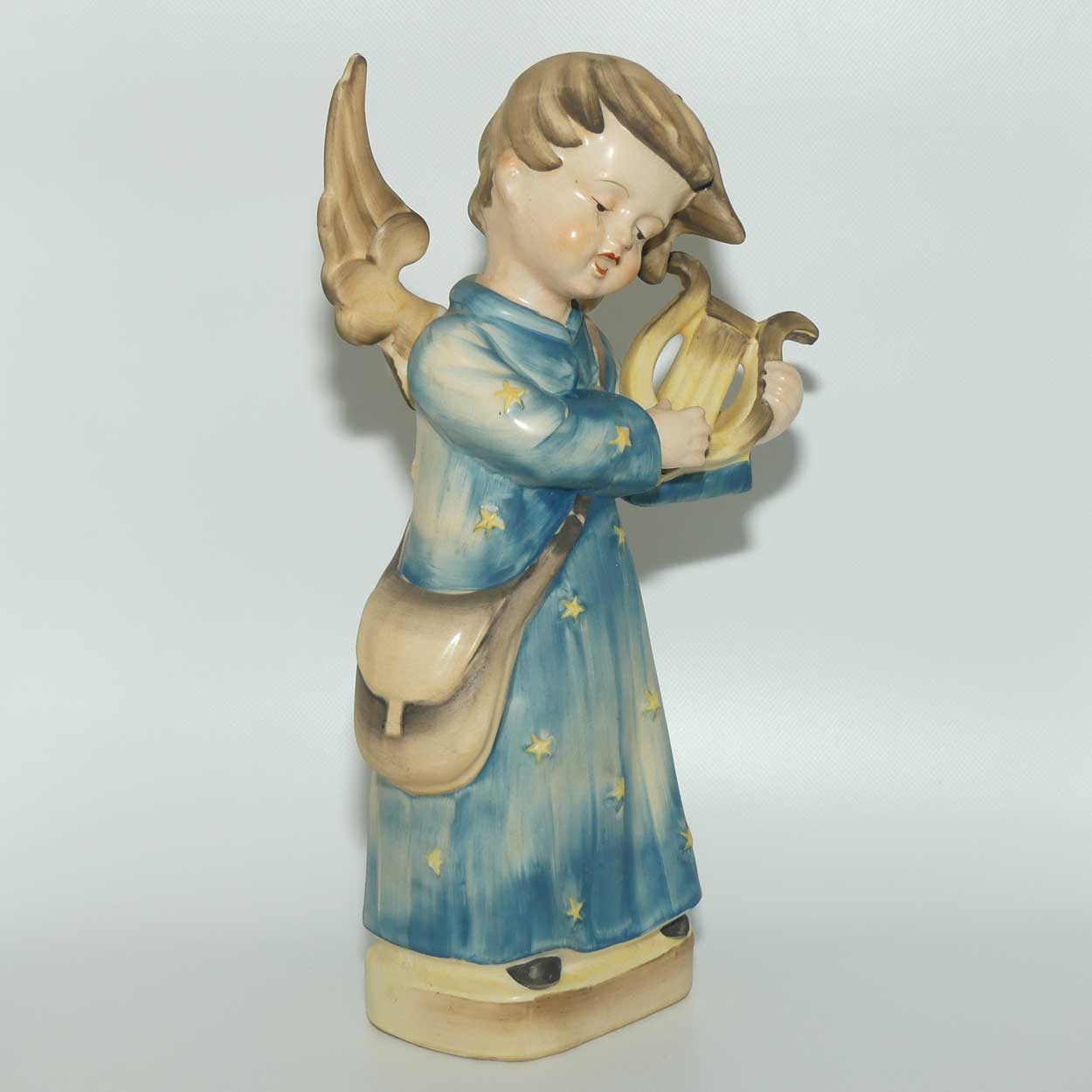 Large 1950 era Occupied Japan figure | Angel with Harp | Hummel copy | 27cm tall