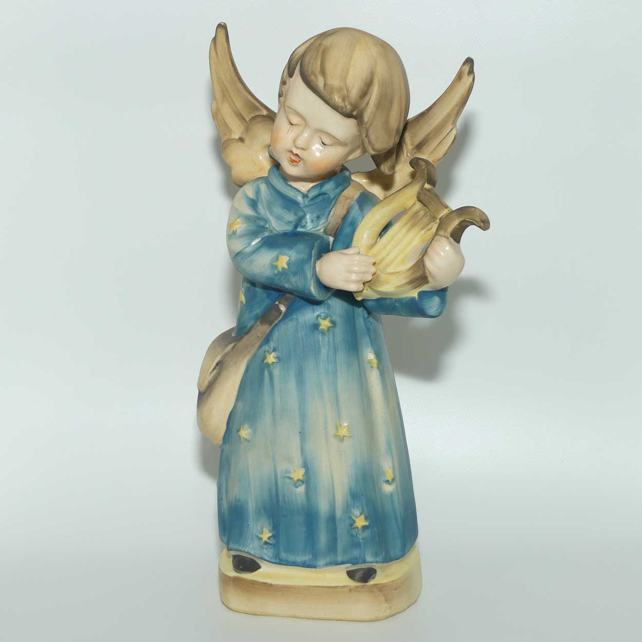 Large 1950 era Occupied Japan figure | Angel with Harp | Hummel copy | 27cm tall