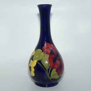 Walter Moorcroft Hibiscus on Blue Ground tall tapering vase | Shape 80