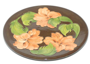 Walter Moorcroft Coral Hibiscus 783/12 charger | 31cm diameter | Ltd Ed