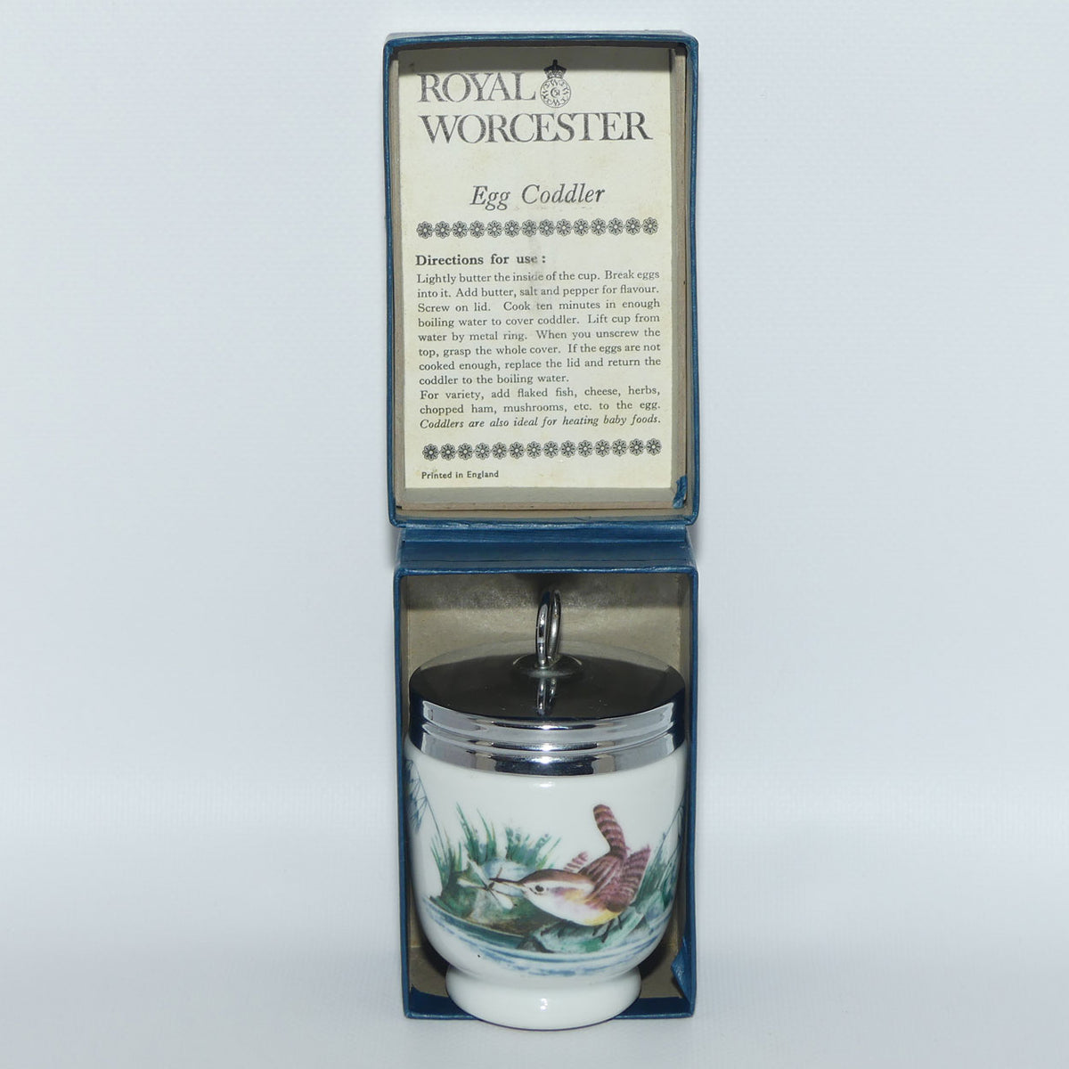 Royal Worcester Birds decorated egg coddler | Large | #4 | Boxed