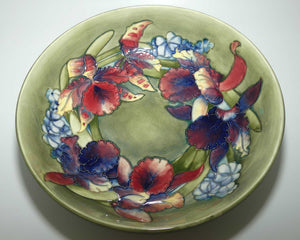 Walter Moorcroft Orchid on Green Ground | large deep bowl