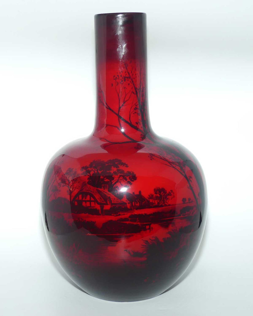 Royal Doulton Flambe very large Specimen vase | Rural Scenes