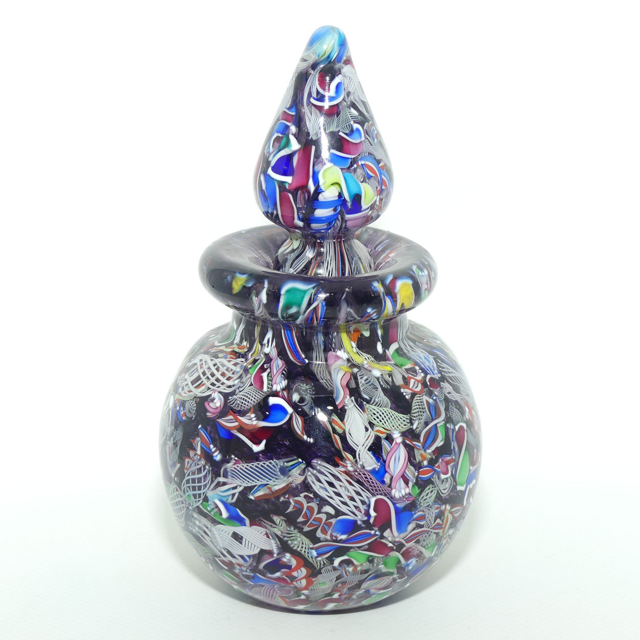 John Deacons Scotland Perfume Bottle Latticino End of Day | Amethyst