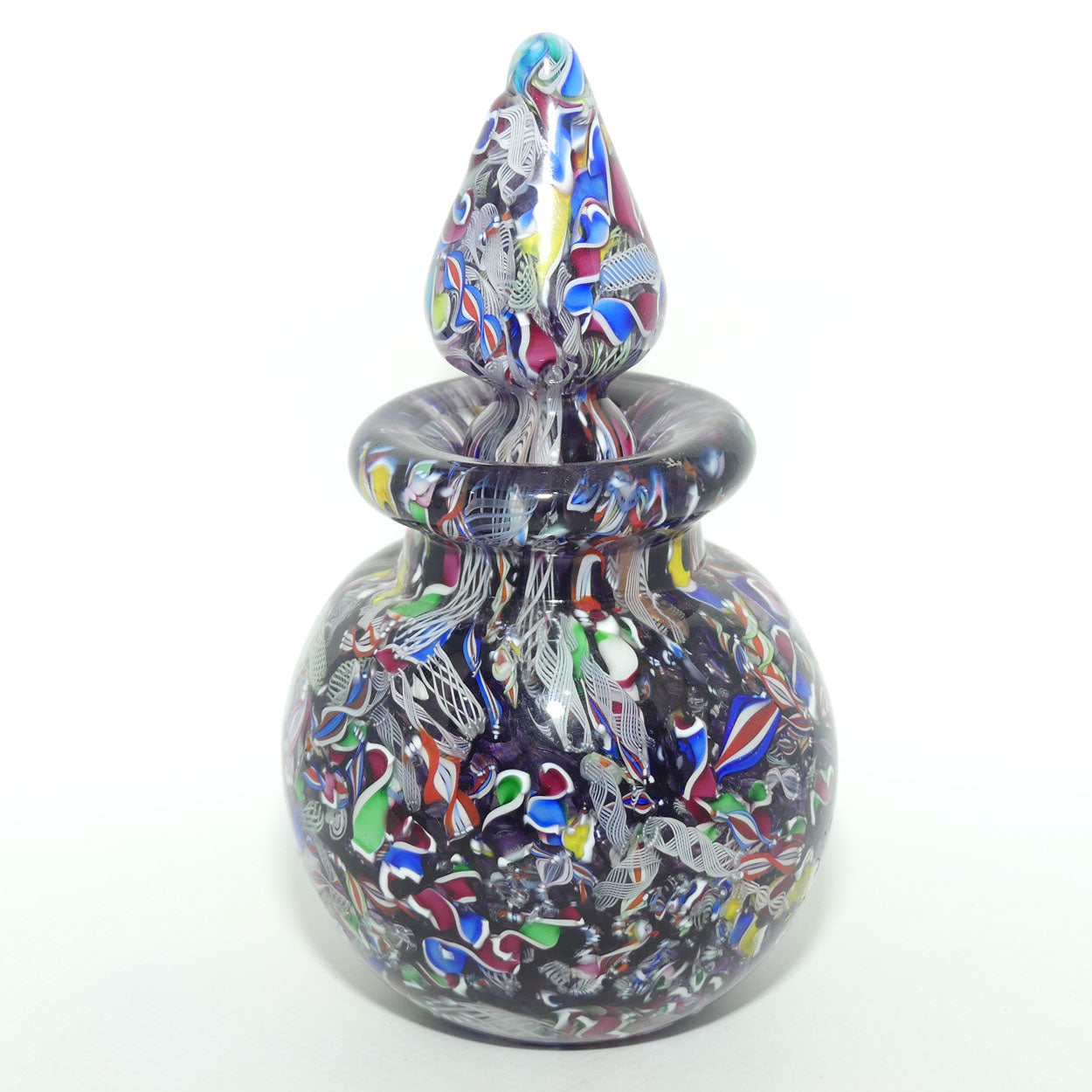 John Deacons Scotland Perfume Bottle Latticino End of Day | Amethyst