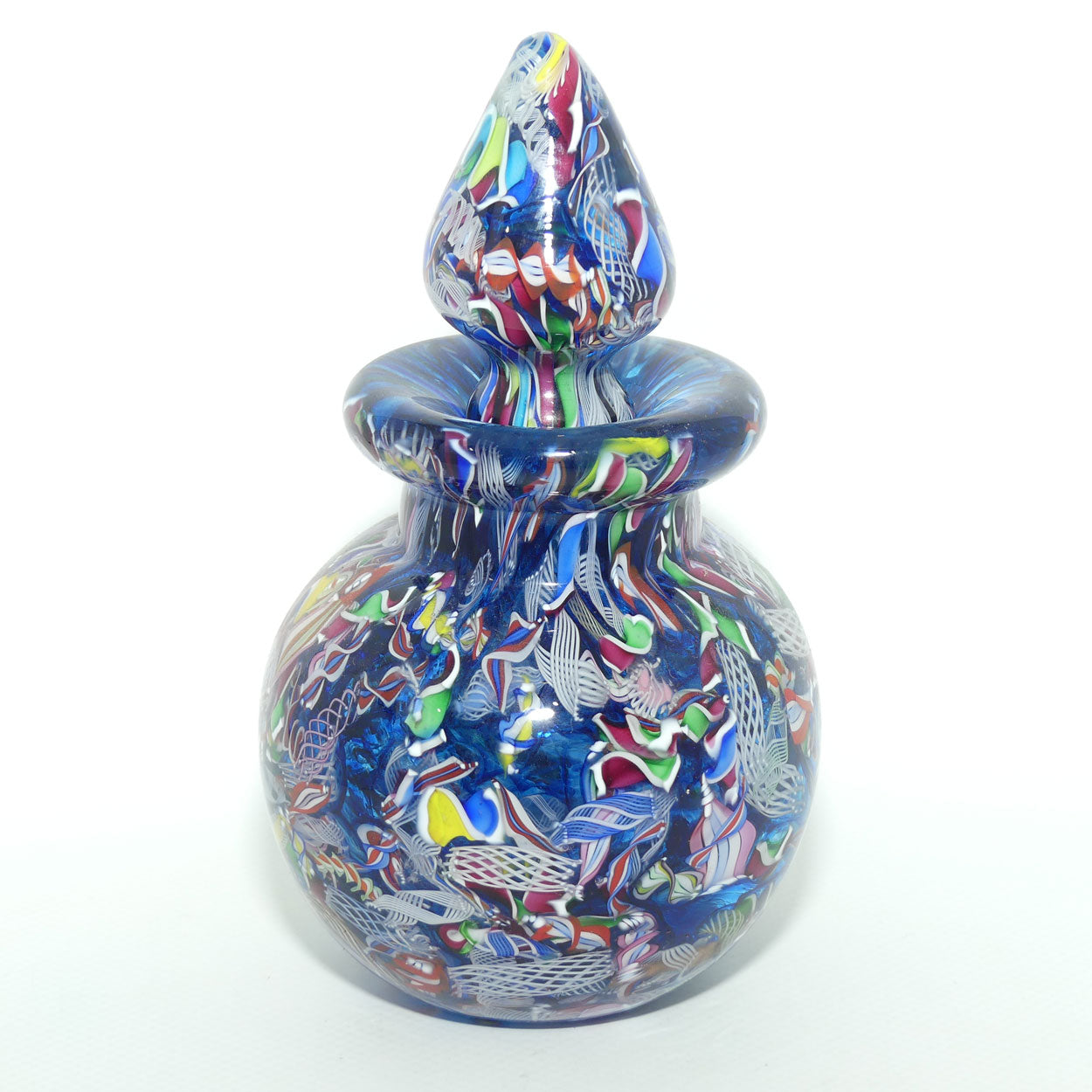 John Deacons Scotland Perfume Bottle Latticino End of Day | Blue