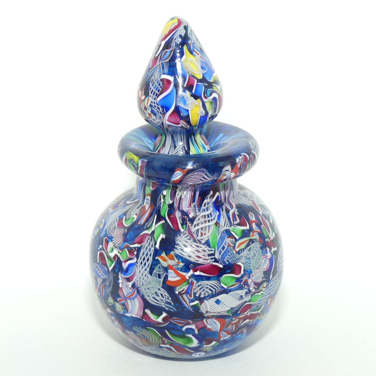 John Deacons Scotland Perfume Bottle Latticino End of Day | Blue