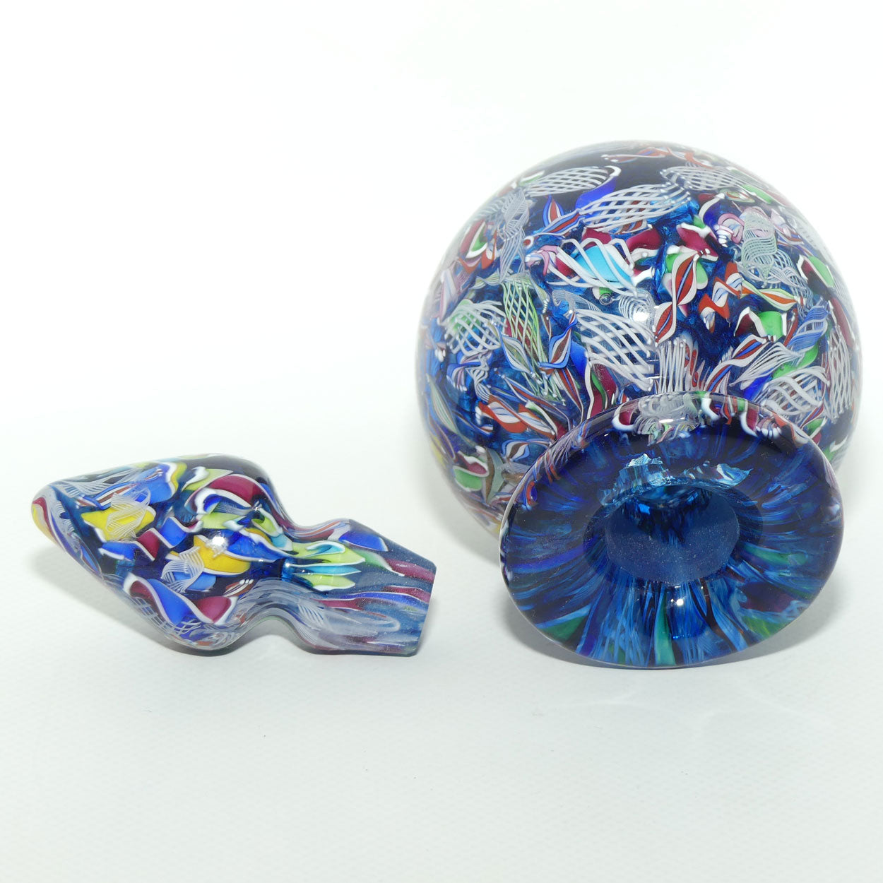 John Deacons Scotland Perfume Bottle Latticino End of Day | Blue