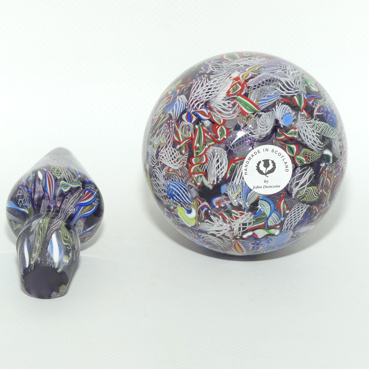 John Deacons Scotland Perfume Bottle Latticino End of Day | Purple