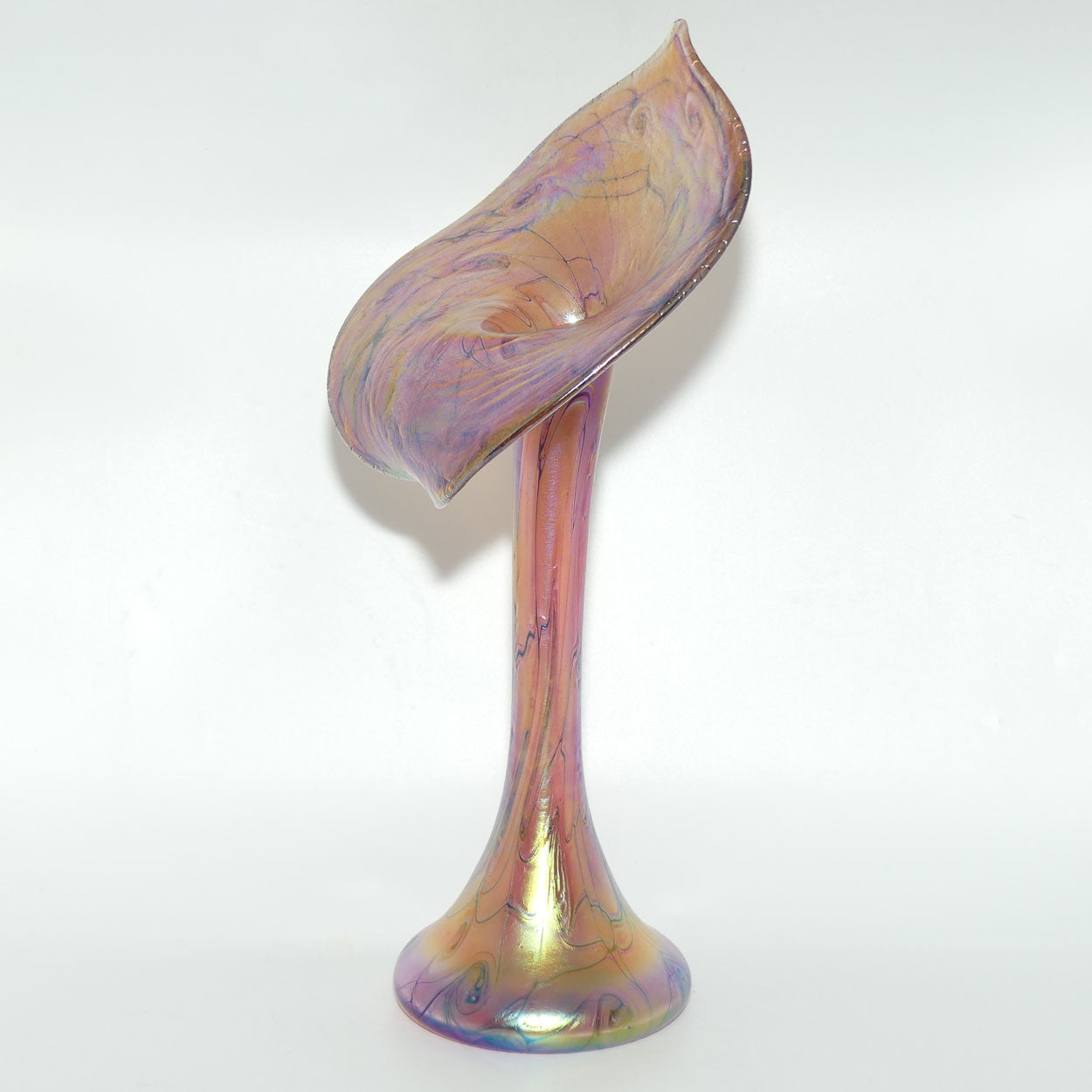 Art Nouveau Favrene glass Jack in the Pulpit vase with Mulberry tones