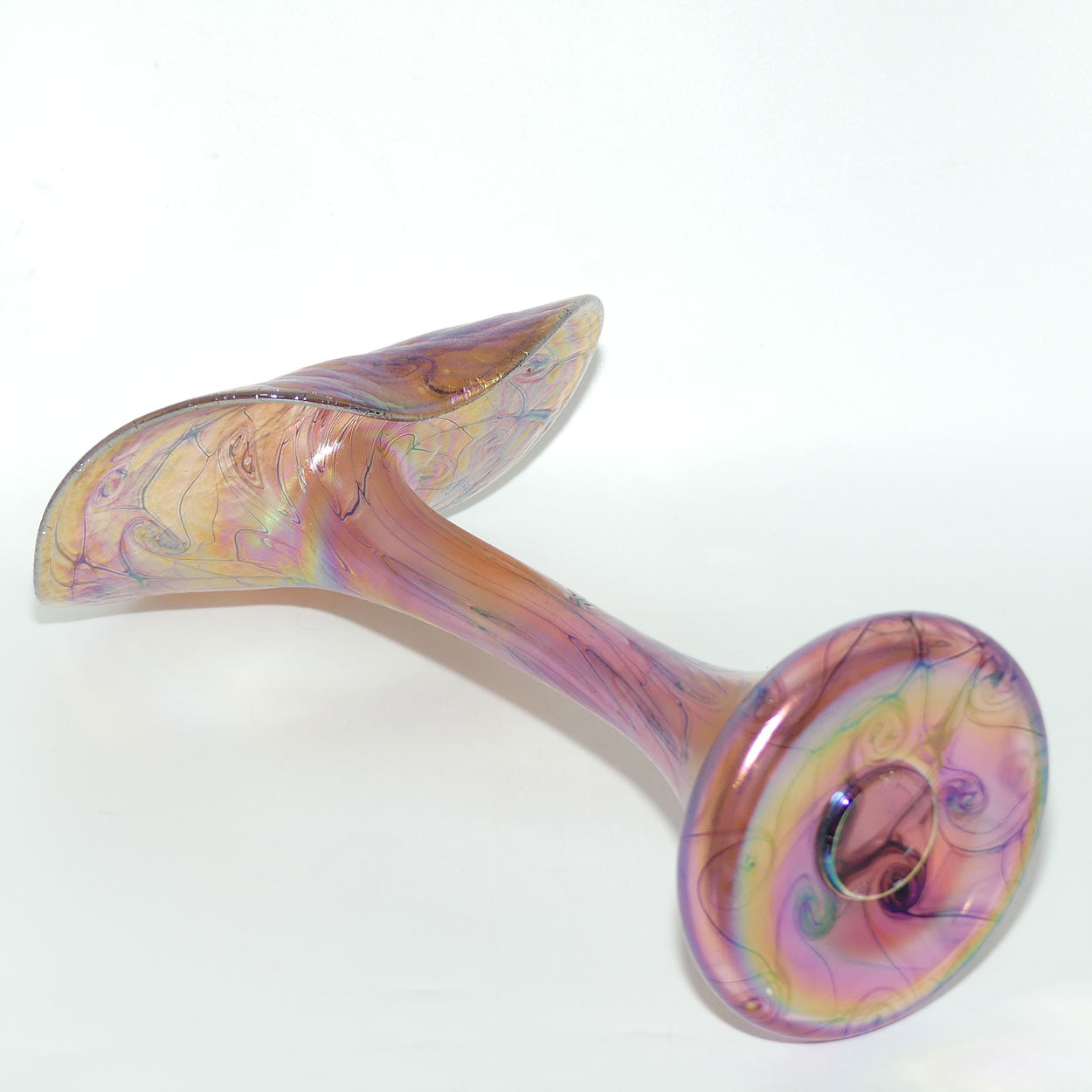Art Nouveau Favrene glass Jack in the Pulpit vase with Mulberry tones