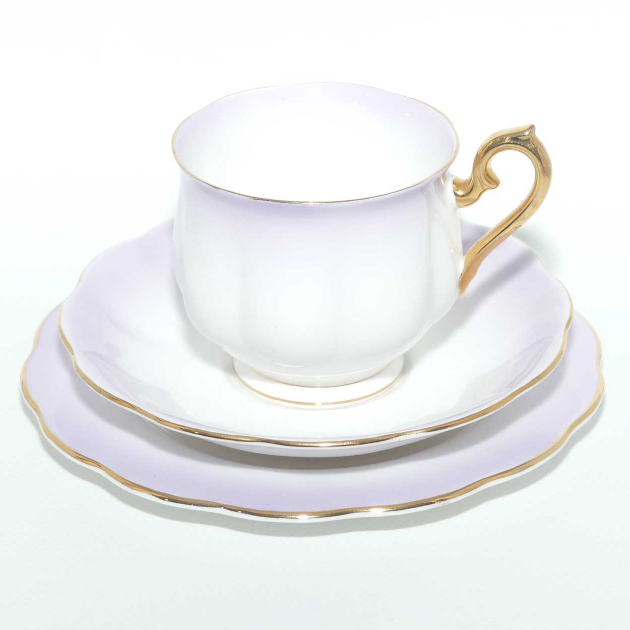 Royal Albert Bone China Rainbow series | Lavendar trio | older Hampton shape