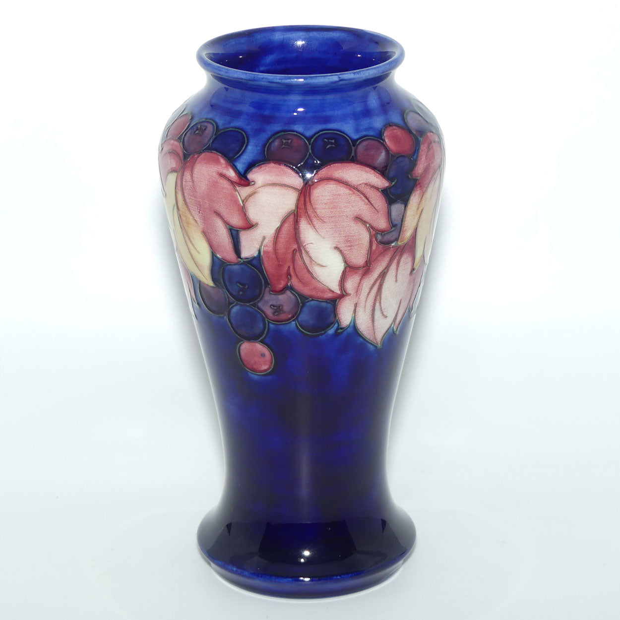 William Moorcroft Leaves and Fruit conical vase