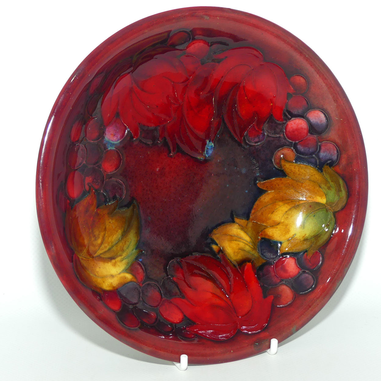 William Moorcroft Flambe Leaves and Fruit shallow bowl | #1