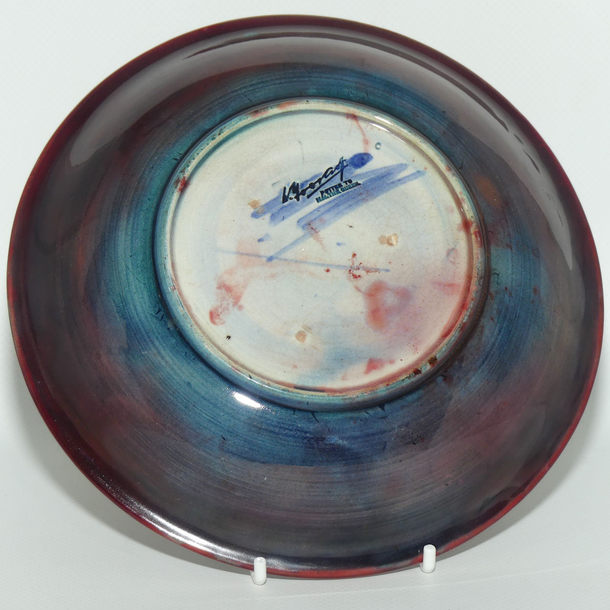 William Moorcroft Flambe Leaves and Fruit shallow bowl | #1