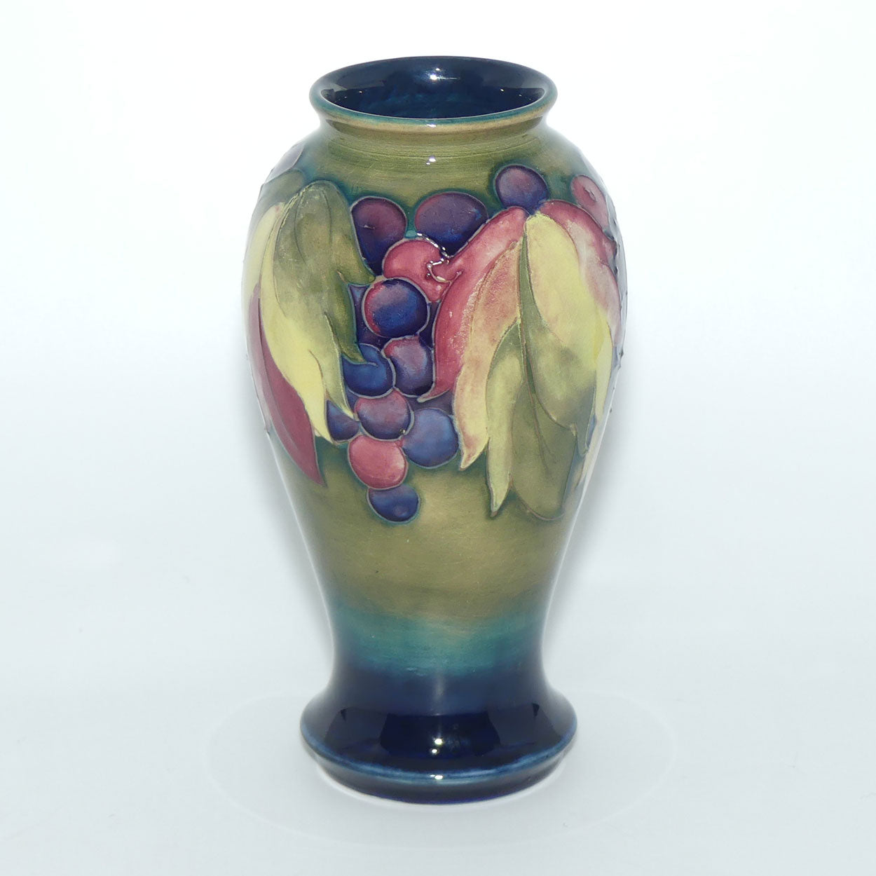 William Moorcroft Leaves  and Fruit (Green) slender vase