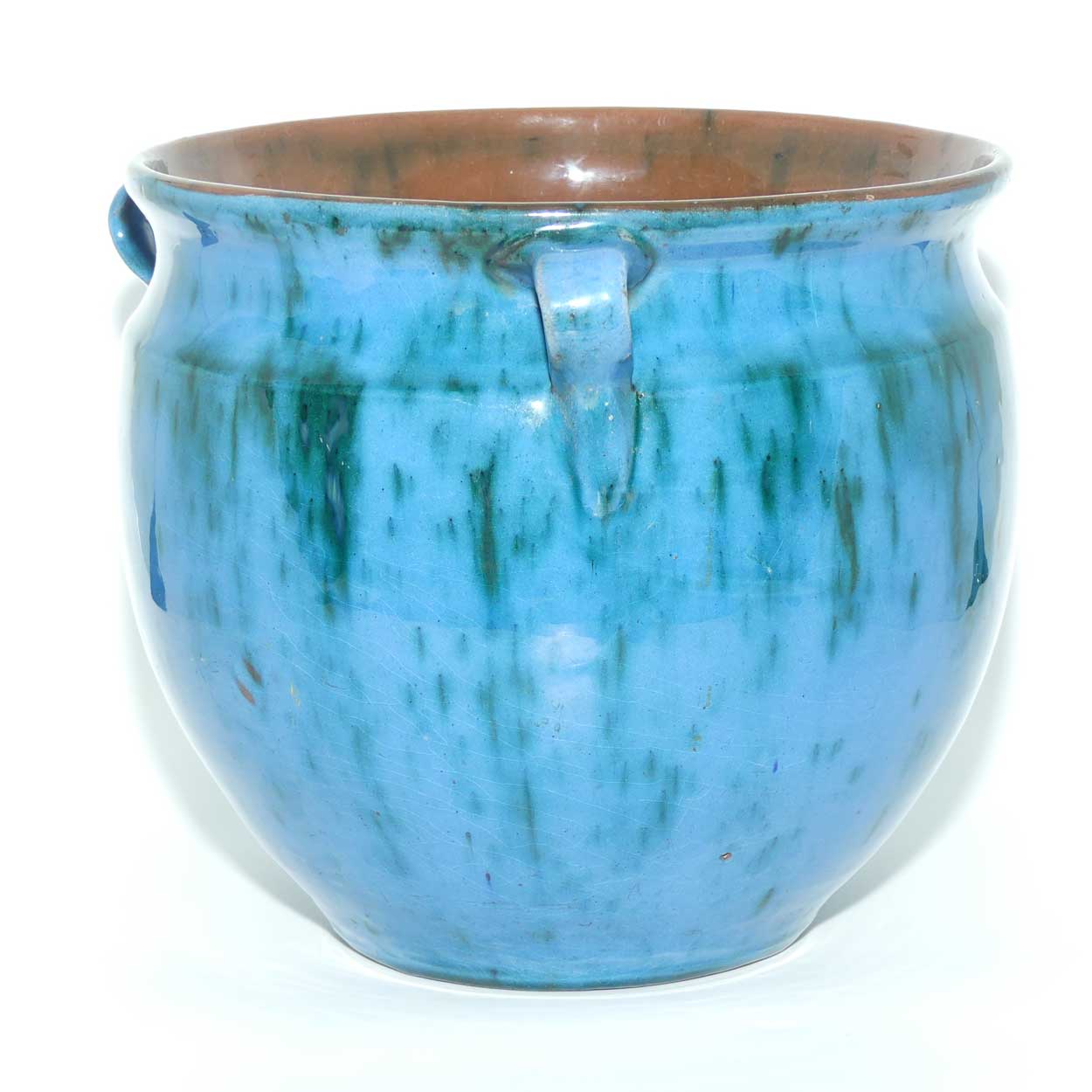 Lemon and Crute Torquay Faience Iris decor tri handle Jardiniere