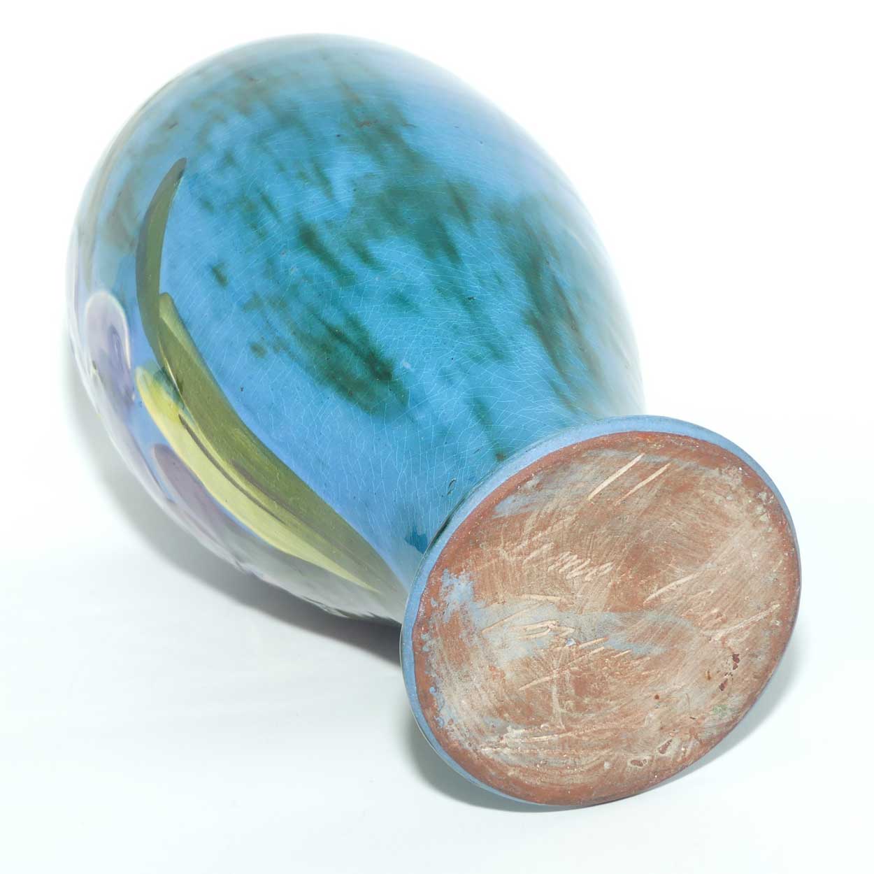 Lemon and Crute Torquay Faience Iris decor pair of mantle vases