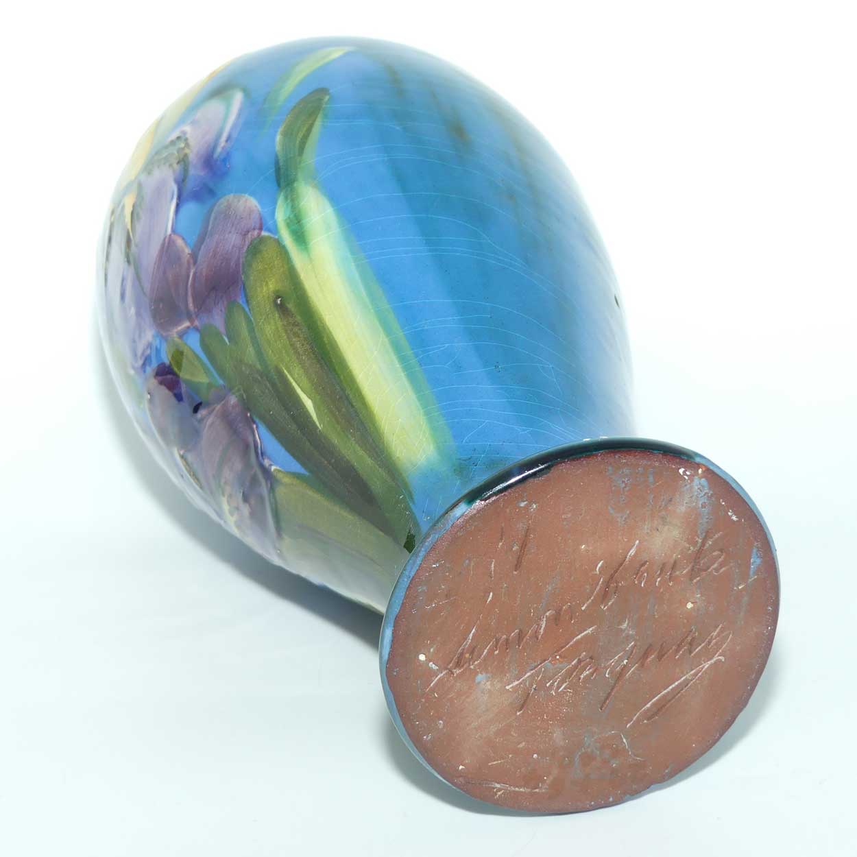 Lemon and Crute Torquay Faience Iris decor pair of mantle vases