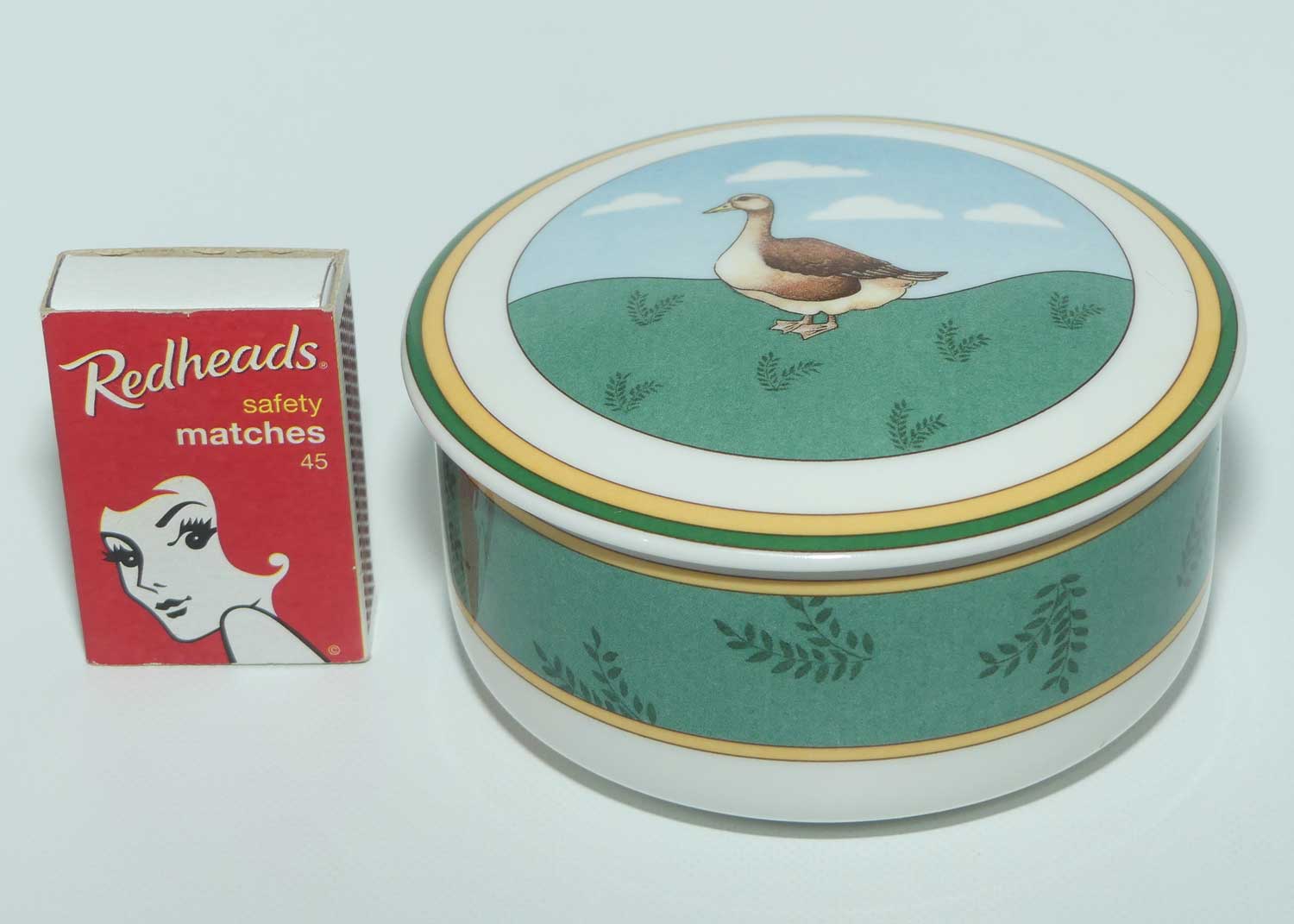 Villeroy and Boch A La Ferme Les Animaux round trinket box | Duck | 10.5cm