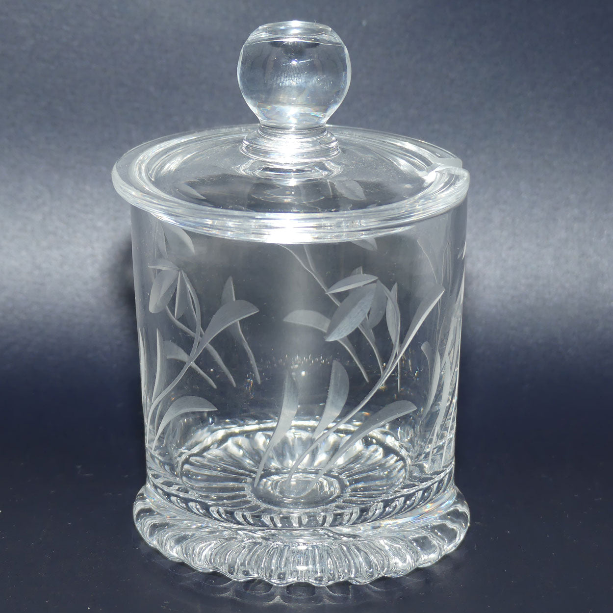 Small Cut Crystal lidded honey pot