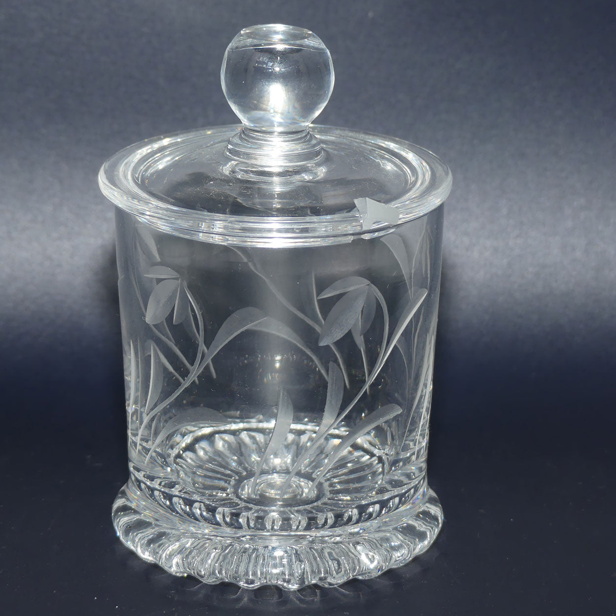 Small Cut Crystal lidded honey pot