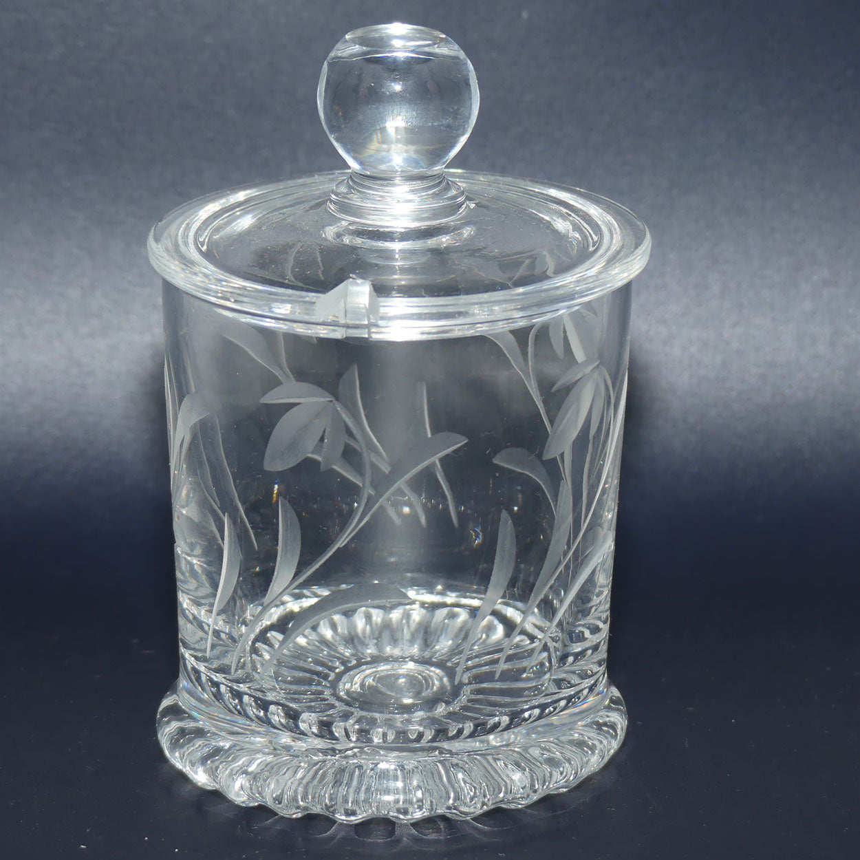 Small Cut Crystal lidded honey pot