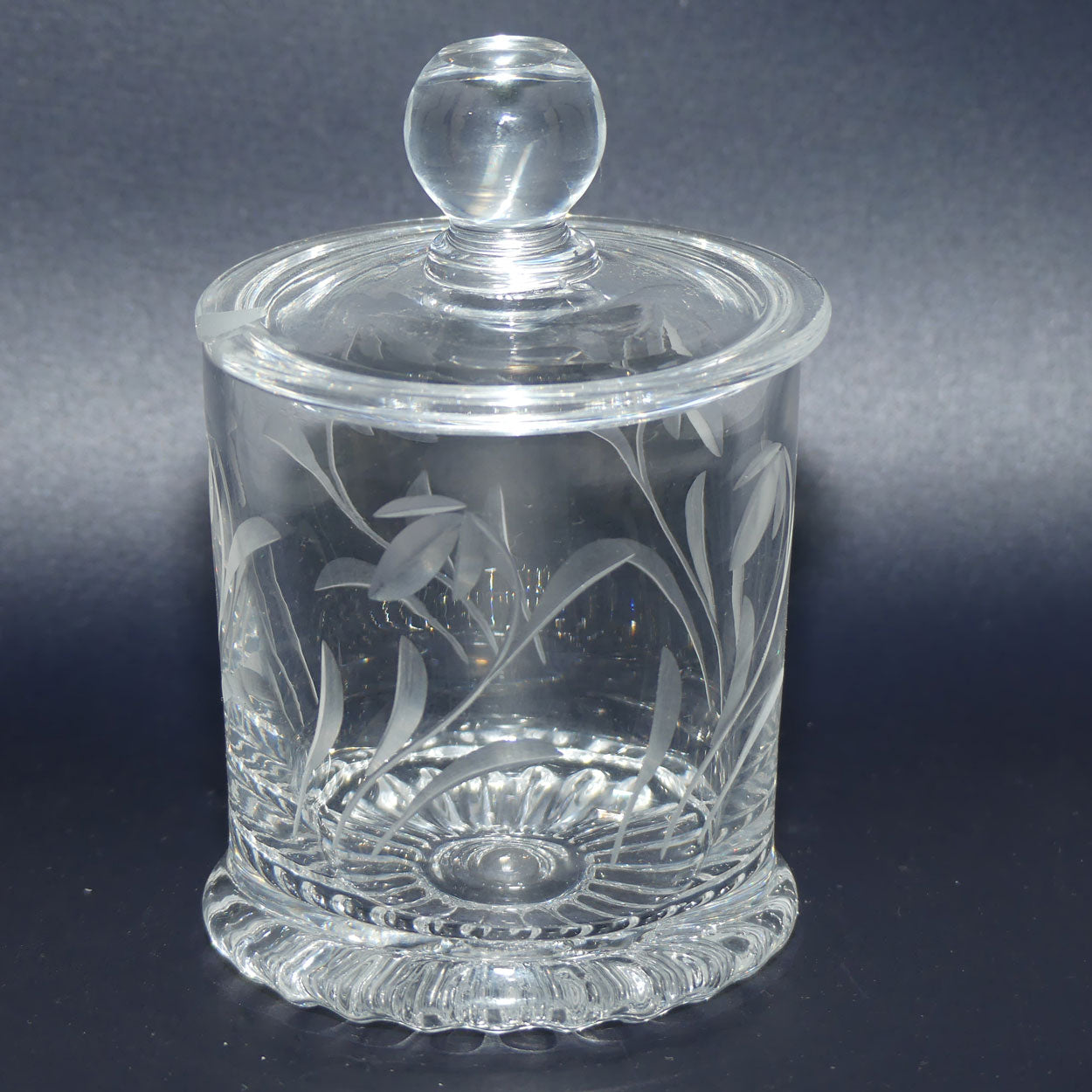 Small Cut Crystal lidded honey pot