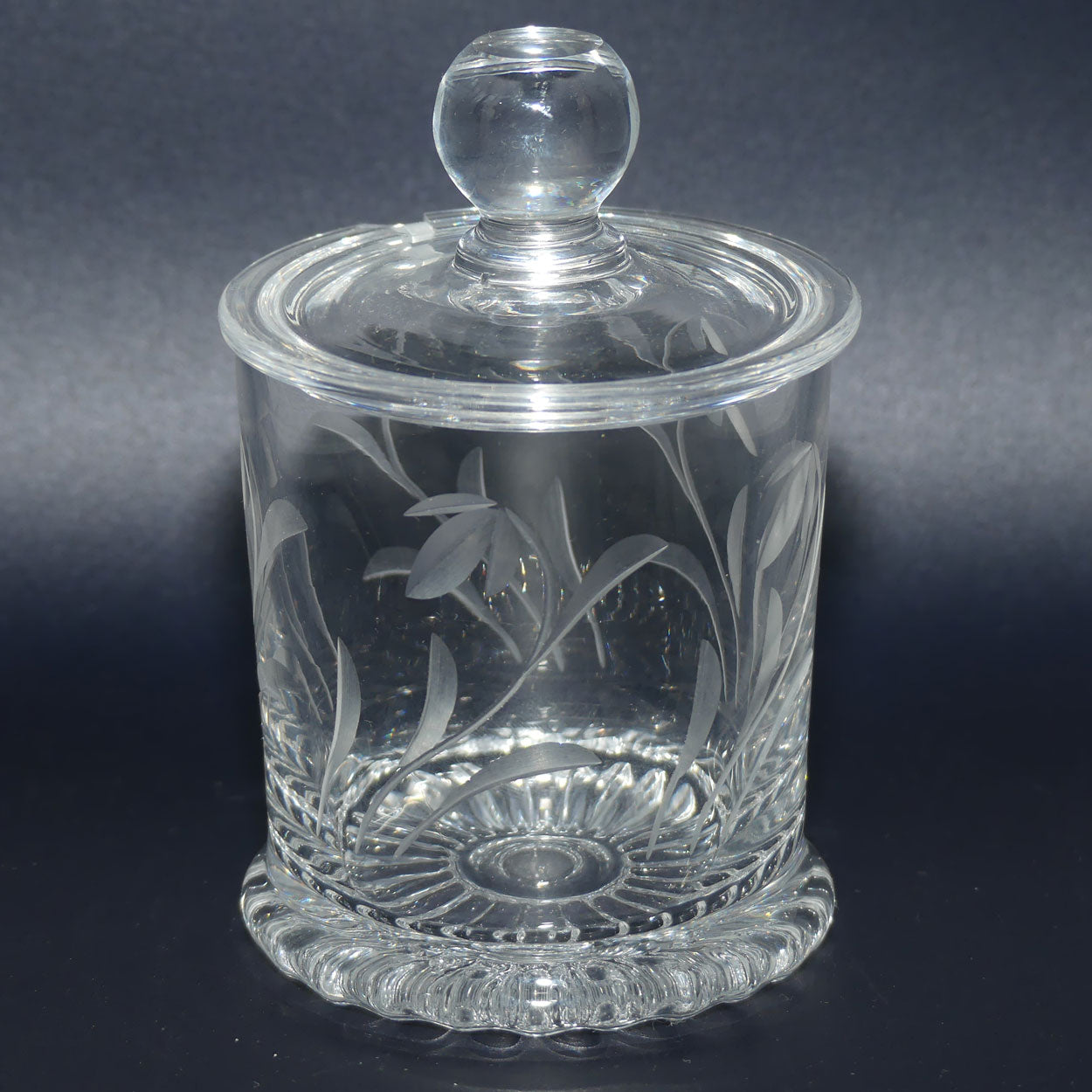 Small Cut Crystal lidded honey pot