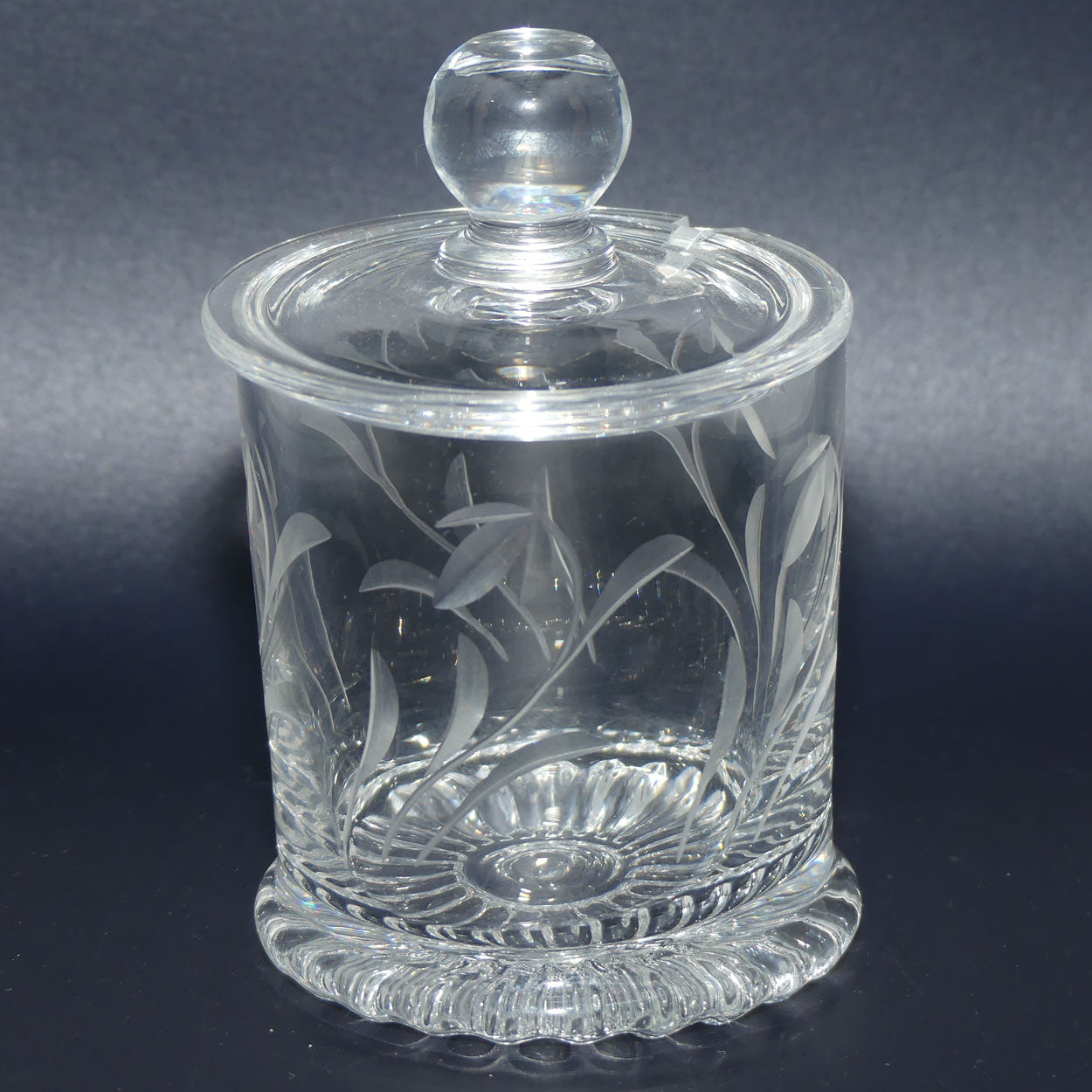 Small Cut Crystal lidded honey pot