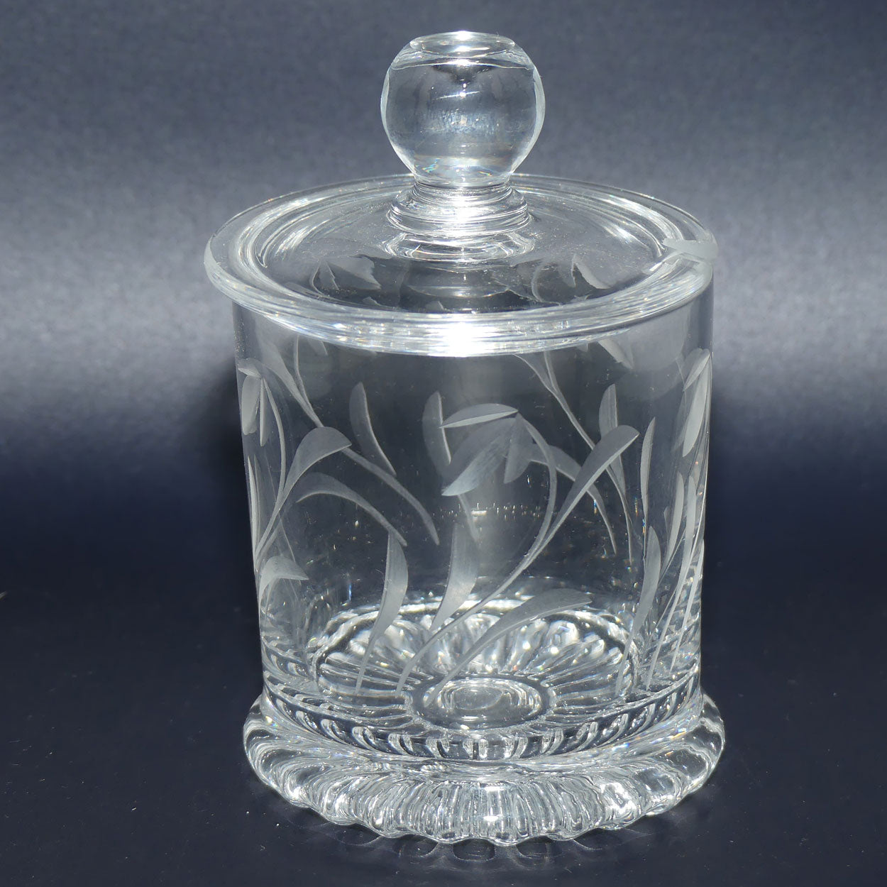 Small Cut Crystal lidded honey pot