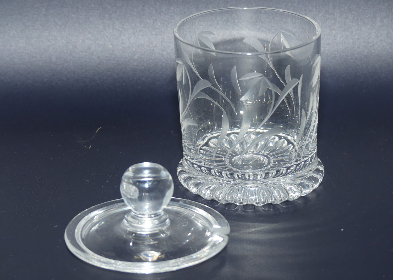 Small Cut Crystal lidded honey pot