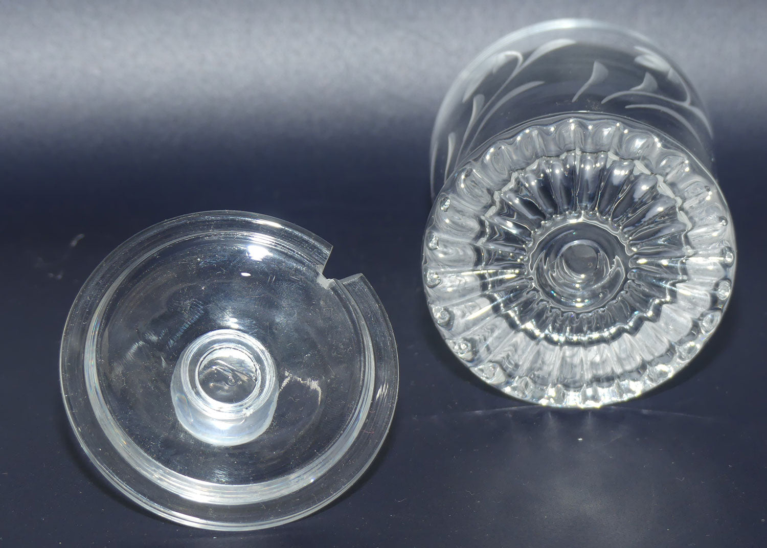 Small Cut Crystal lidded honey pot