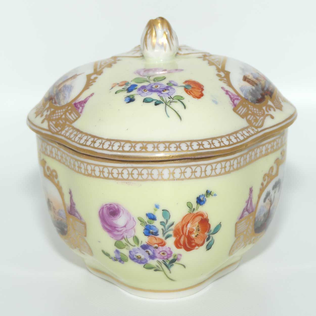 Exquisite Carl Thieme Potschapel Dresden copy of Sevres lidded pot c.1890 - 1900