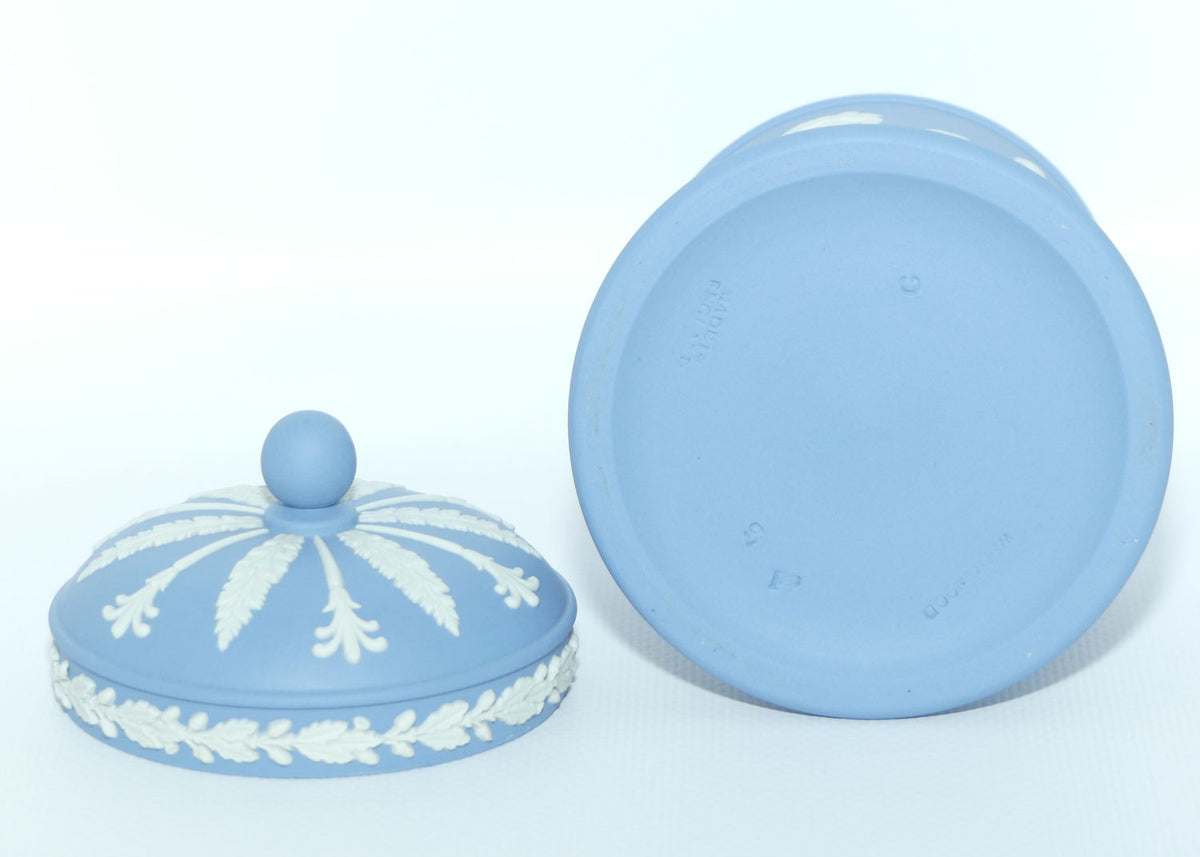 Wedgwood Jasper | White on Pale Blue lidded pot