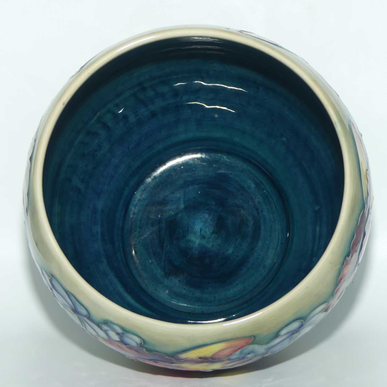 Walter Moorcroft Orchid on Light Green transition to Blue Ground Fern Pot