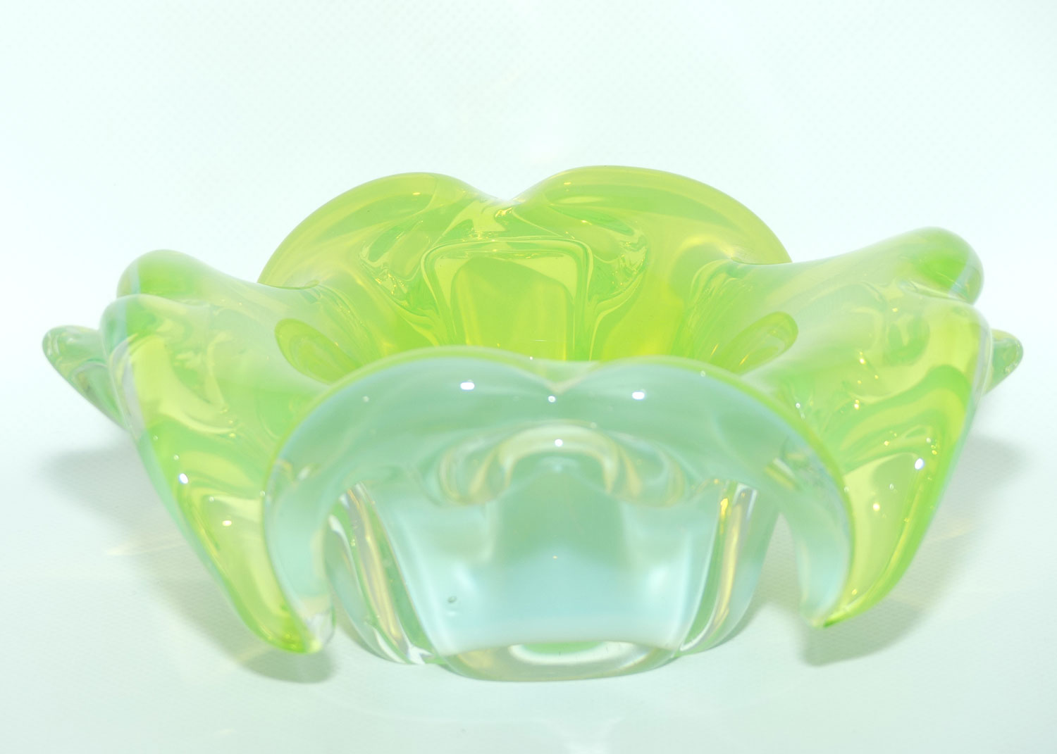 Lime Green Glass bowl | Józef Hospodka for Chribska Sklarna Czechoslovakia | Mid 1960s