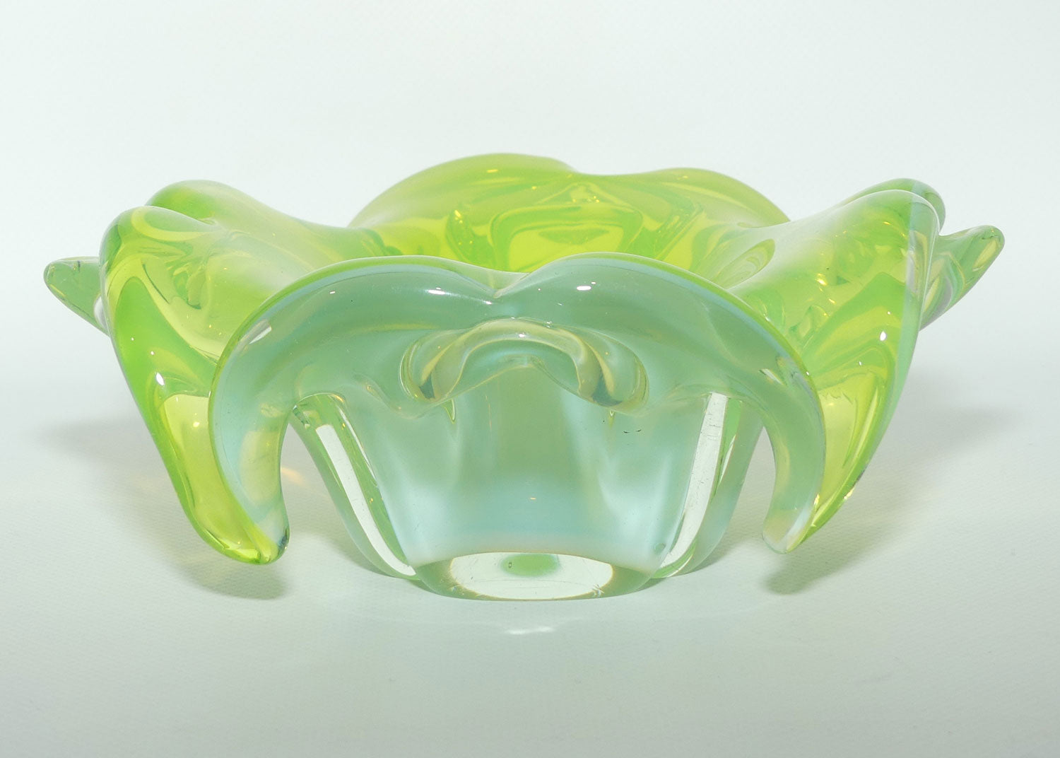 Lime Green Glass bowl | Józef Hospodka for Chribska Sklarna Czechoslovakia | Mid 1960s