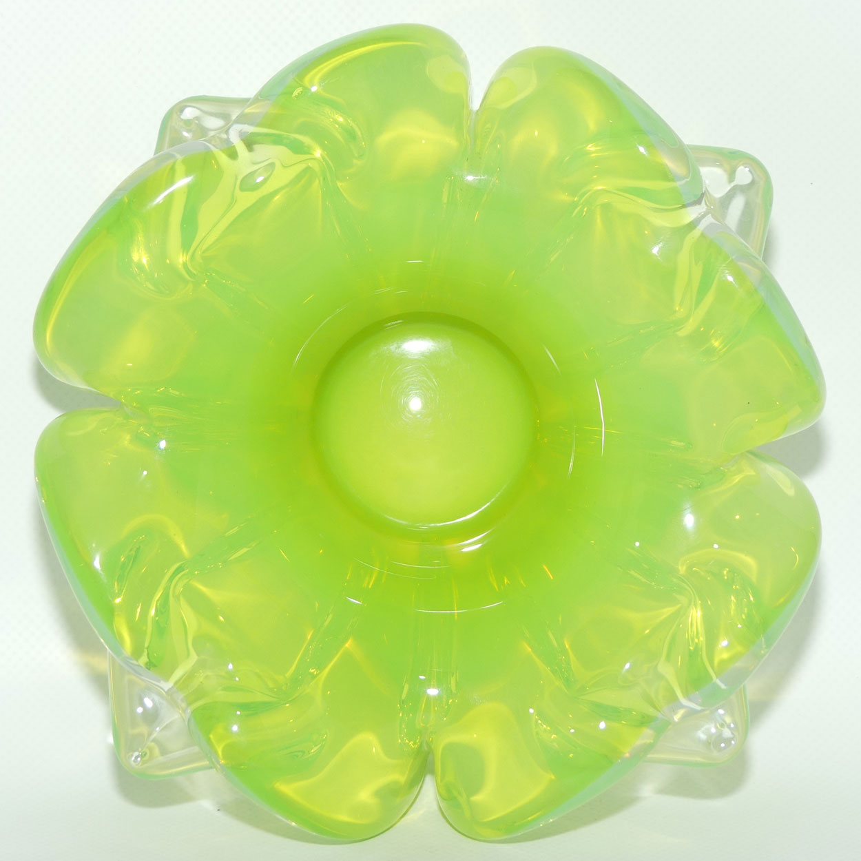 Lime Green Glass bowl | Józef Hospodka for Chribska Sklarna Czechoslovakia | Mid 1960s
